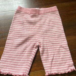 Pink and white biker shorts